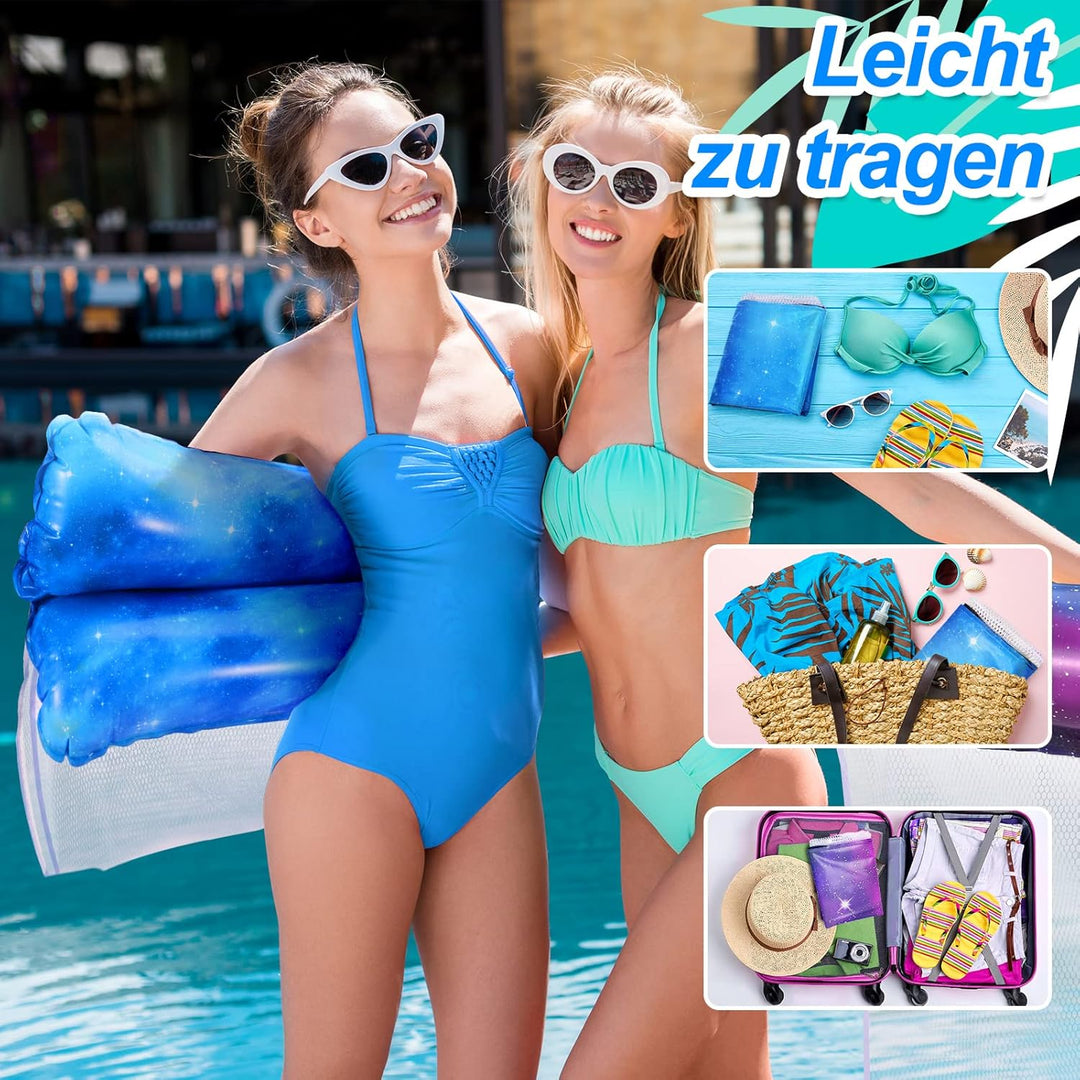 Dusor Luftmatratze Pool Zubehör 2Stück, XL Luftmatratze Wasser Hängematte, Aufblasbare Pool Spielzeu