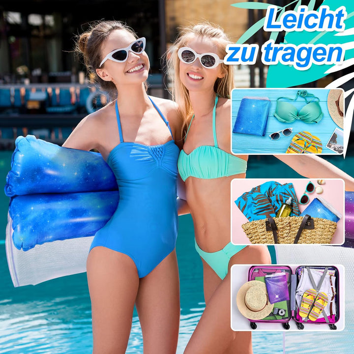 Dusor Luftmatratze Pool Zubehör 2Stück, XL Luftmatratze Wasser Hängematte, Aufblasbare Pool Spielzeu