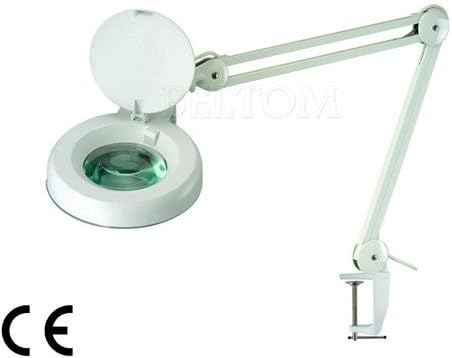 Beltom® LUPENLEUCHTE STATIV LINSE 5 DIOPTRIEN KALTLICHT + TISCHKLEMME LUPENLAMPE 22 W