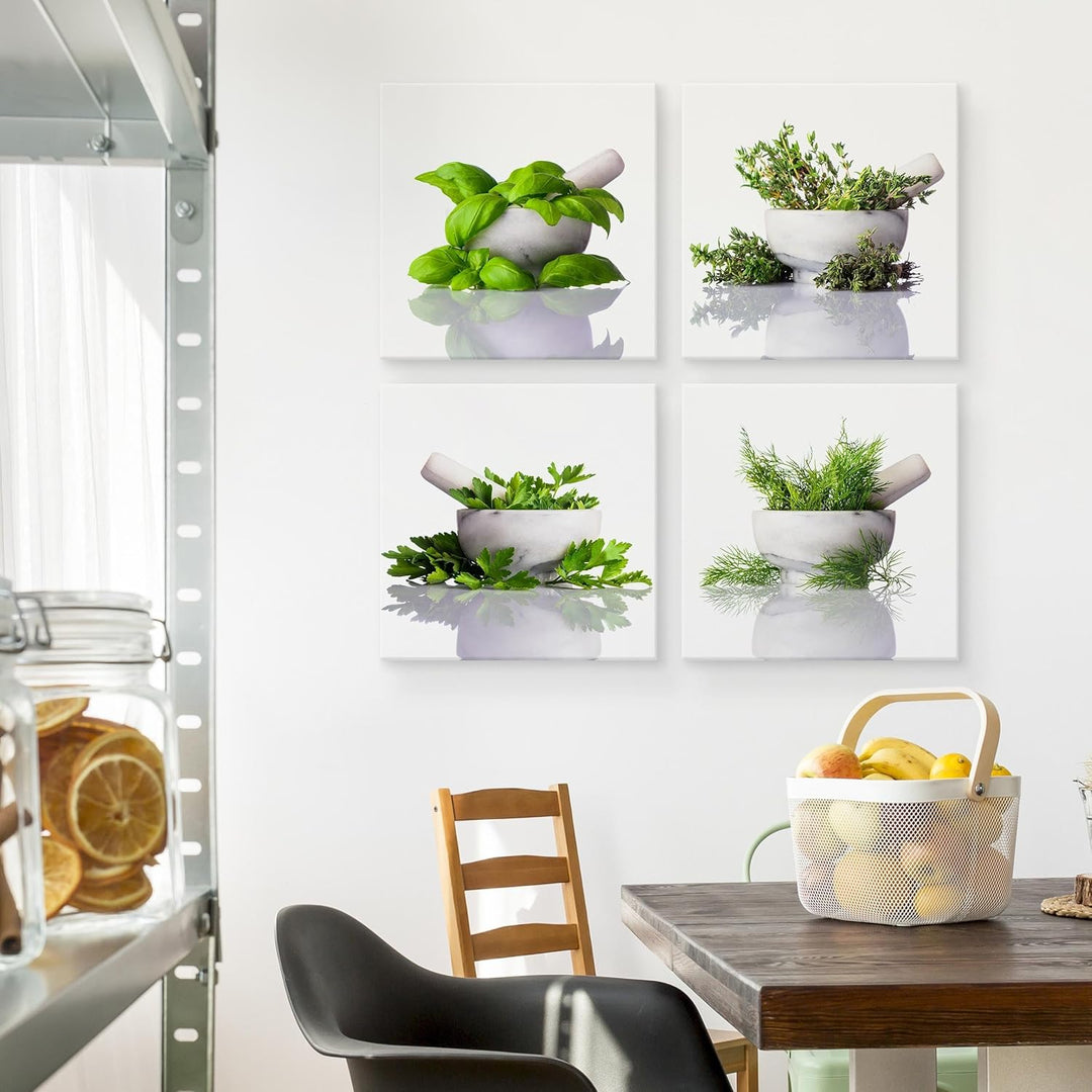 Muralo - Wandbilder Set - Leinwand Bilder Set Aufhängefertig - Bilder für Küche- Moderne Wanddeko -