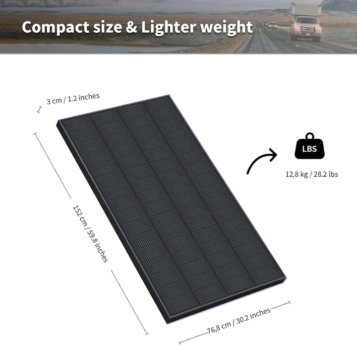 Monokristallines N-Typ 250W Solarpanel 12V in Schwarz – Effizientes Solarmodul für Wohnmobil, Boot,
