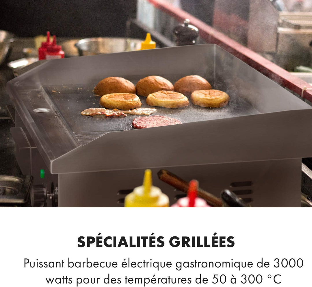 Klarstein Elektrogrill, Grillplatte, Elektrische Grillplatte, Tischgrill, Elektrogrill aus Edelstahl