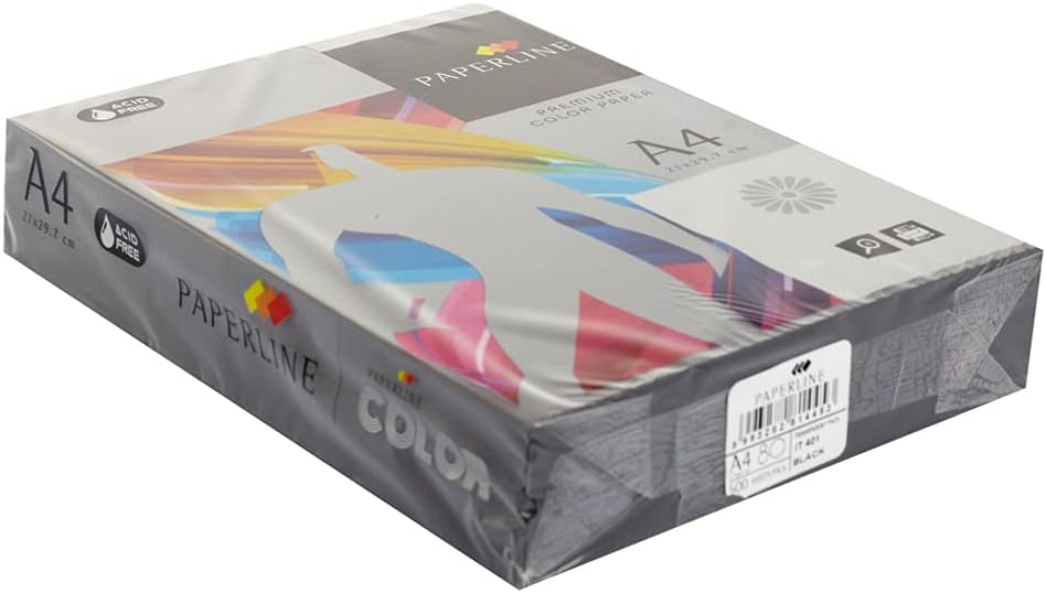 OFITURIA FAB-16970 Pack 500 Hojas Color Negro Tamaño A4 80g Nero, Nero