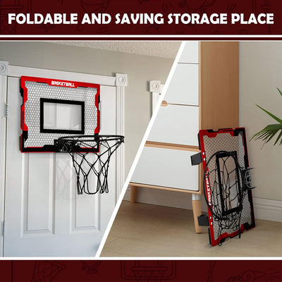 Basketballkorb Indoor Kinder, Geschenk für Jungen 6 8 10, Mini Basketballkorb Zimmer mit 2 Basketbal