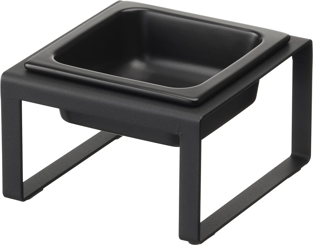 Yamazaki TOWER 5817 Futternapfständer einzeln, 300ML, Schwarz, Stahl/Keramik, Pet Food Bowl Stand, S