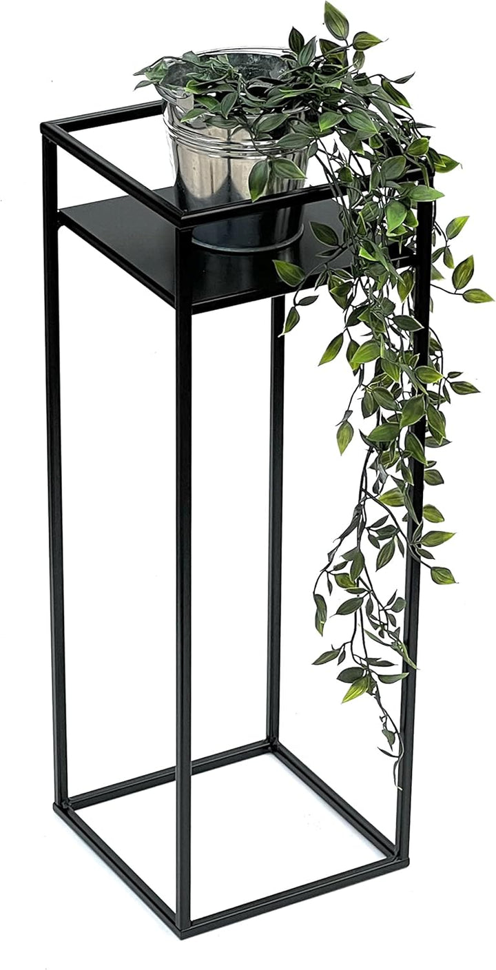 DanDiBo Blumenhocker Metall Schwarz Eckig 62 cm Blumenständer Beistelltisch 453 Blumensäule Modern P