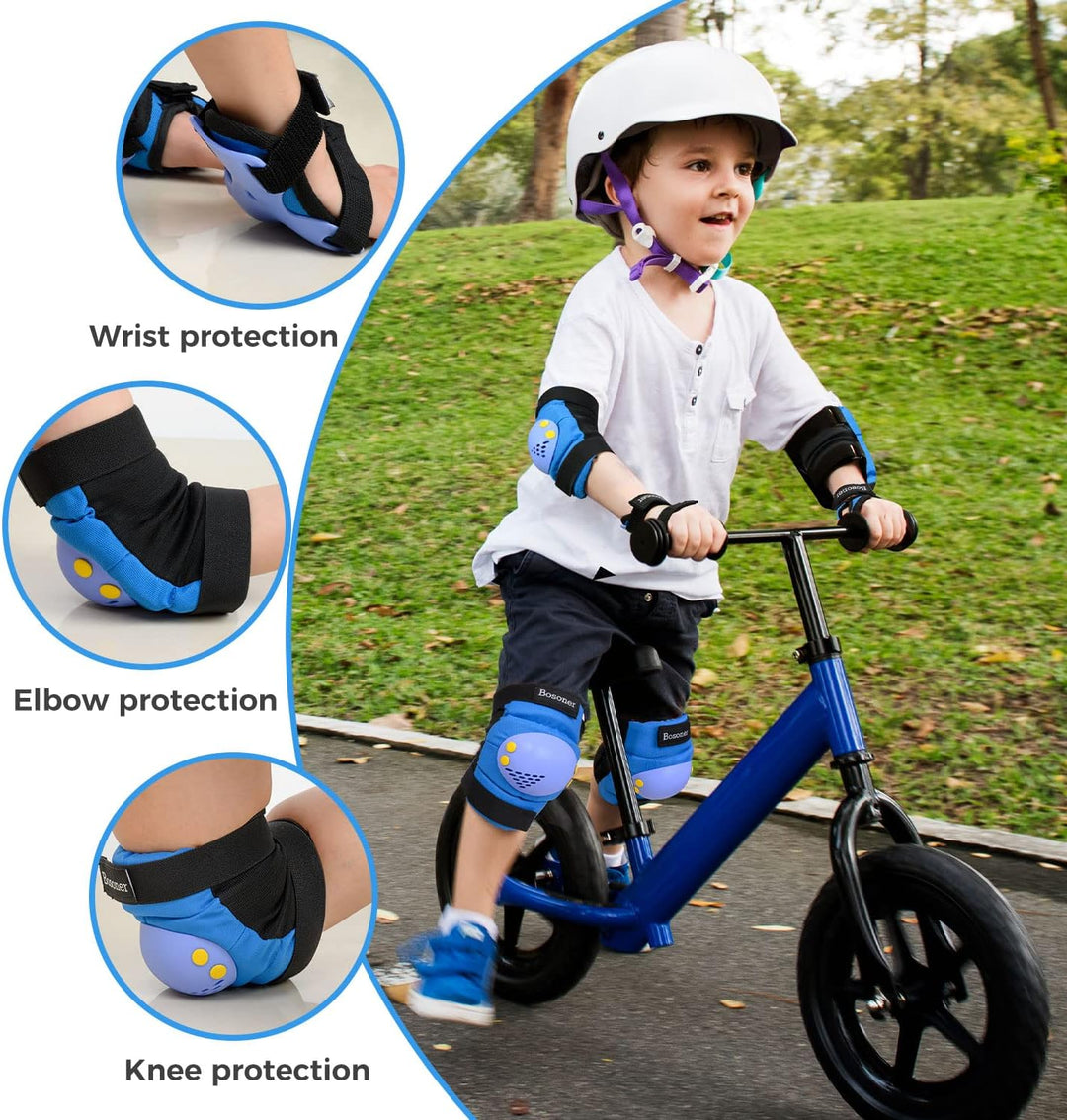 BOSONER Knieschoner Kinder Schoner Inliner Protektoren 6er Set Schützer Inliner Inline Skates Knie U