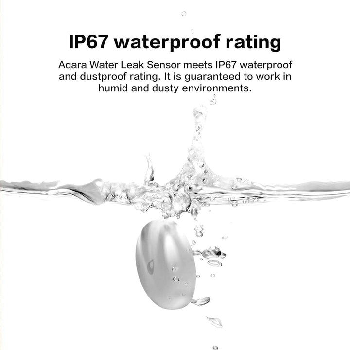 Aqara Wassermelder, Erfordert Aqara Hub, Wassersensor Drahtloser Flutdetektor für Alarmanlage und Sm
