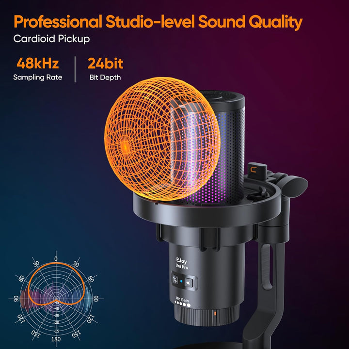COMICA EJoy Uni Pro Kabellos USB Mikrofon PC, Gaming Mikrofon für Streaming Podcast Studio, PS4/PS5/