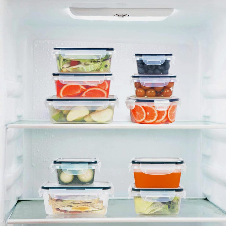 Queta 34Pcs Frischhaltedosen Set Kunststoff Lebensmittelbehälter 10 Grösse Vorratsdosen Gefrierdosen