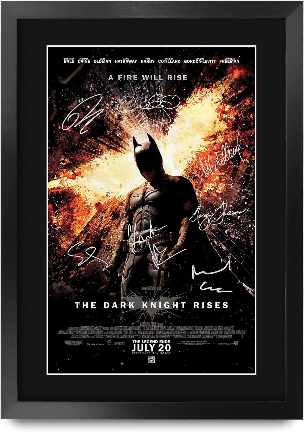 HWC Trading The Dark Knight Rises A3 Gerahmte Signiert Gedruckt Autogramme Bild Druck-Fotoanzeige Ge