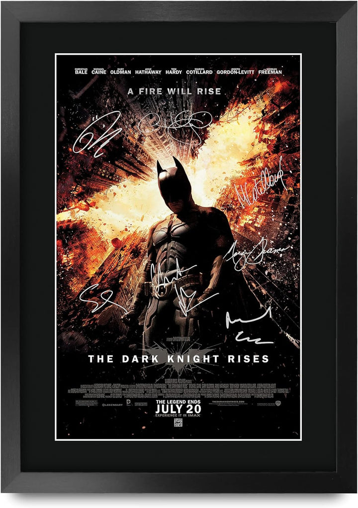 HWC Trading The Dark Knight Rises A3 Gerahmte Signiert Gedruckt Autogramme Bild Druck-Fotoanzeige Ge