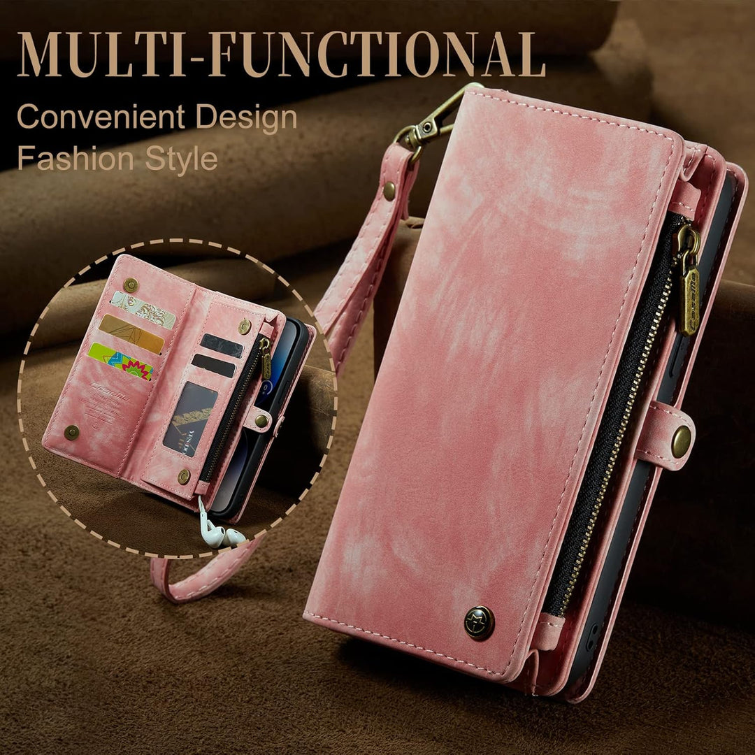 UFinetech iPhone 14 Pro Max Hülle, Flip Leder TPU Stossfeste Kartenfach Tasche Handyhülle iPhone 14