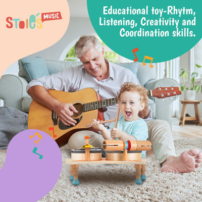 Stoie's Baby Schlagzeug Kinder ab 3 Jahre Musikinstrumente für Kinder ab 1 Jahr Montessori Musikinst