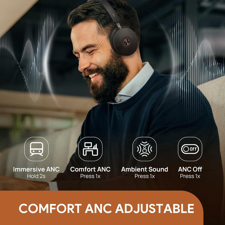 Yealink BH74 mit Ladestation ANC Kabelloses Bluetooth Headset mit Mikrofon, 6X Hybride Geräuschunter