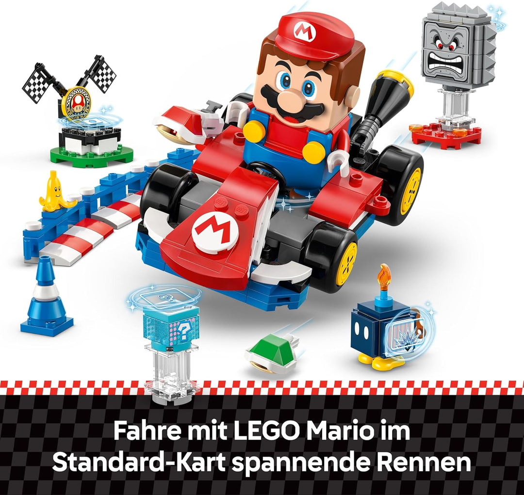 LEGO Mario Kart - Interaktiver Mario & Standard-Kart - Nintendo Spielzeug - Spiel Rennstrecke mit Au