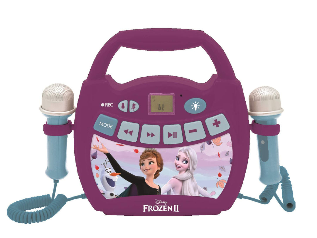 Lexibook, Die Eiskönigin, Tragbarer Karaoke-Digitalplayer für Kinder, Mikrofone, Lichteffekte, Bluet