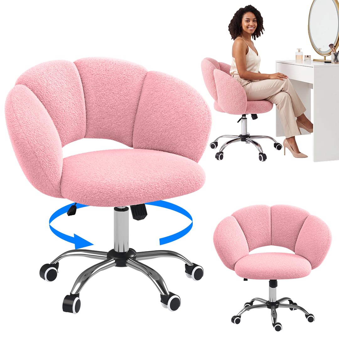Bellamio Meli Schreibtischstuhl Wolkenform, Rosa, 140 kg, höhenverstellbar, Rosa