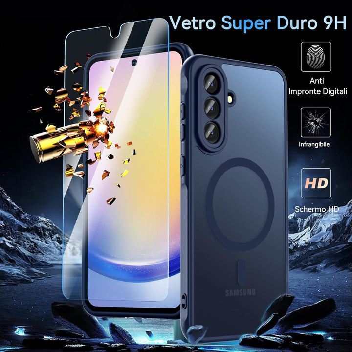 Hensinple Magnetische Schutzhülle für Samsung Galaxy A36 mit gehärtetem Glas, Schutzhülle für Samsun