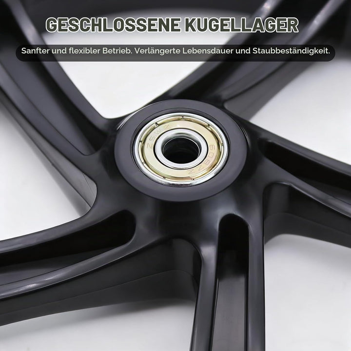 2 Stück 200mm Scooter Rollen mit ABEC-9 Lager, Anti-Rutsch Roller Räder, Cityroller Reifen Ersatzräd