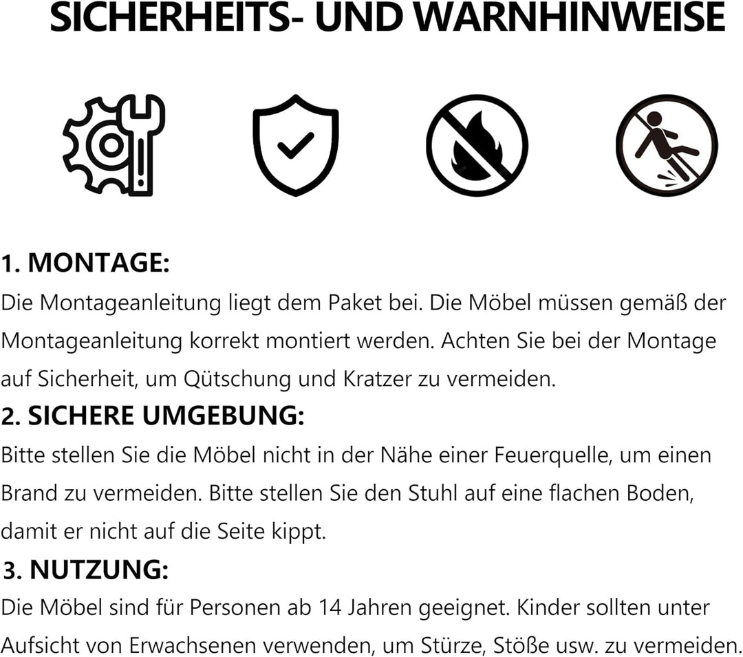 Mingone Esszimmerstühle Holz Küchenstühle mit Armlehnen Retro Design Massivholz Stuhl Kunstleder Sit