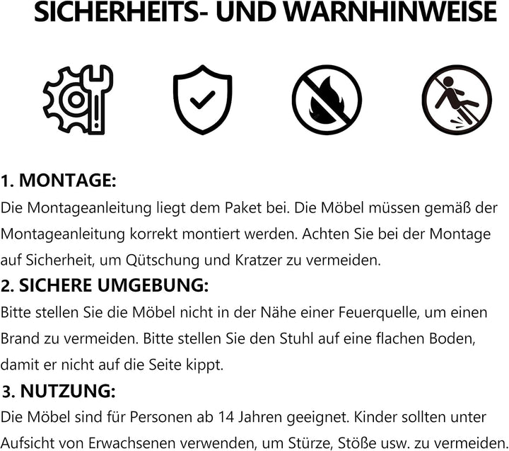 Mingone Esszimmerstühle Holz Küchenstühle Retro Polsterstuhl mit Armlehnen Design Stuhl Linen Stoff