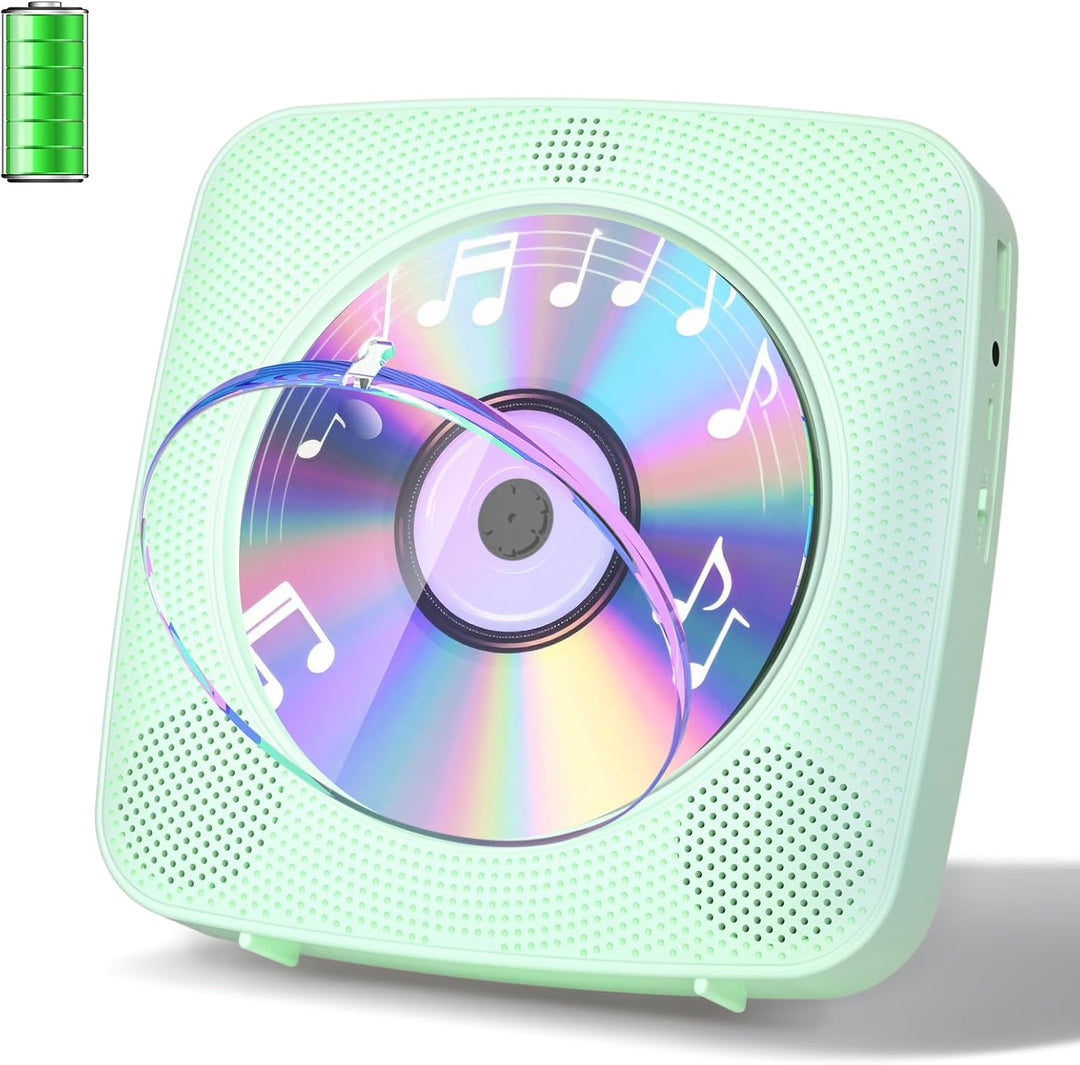 Gueray Desktop CD Player Bluetooth CD-Spieler mit Lautsprechern für Zuhause 1800mAh Tragbarer CD-Pla