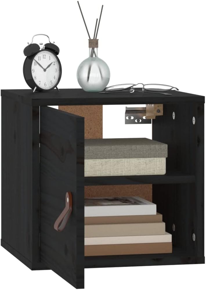 WIFESE 31,5x30x30 cm Wandschrank TV Schrank mit 2 Fächern Hängeschrank Bücherregal Schweberegal Lage