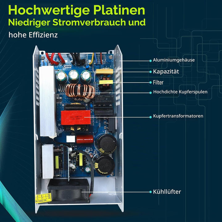 MEISHILE 12V 50A 600W Netzteil Schaltnetzteile Stromversorgung AC to DC Transformator für LED Licht