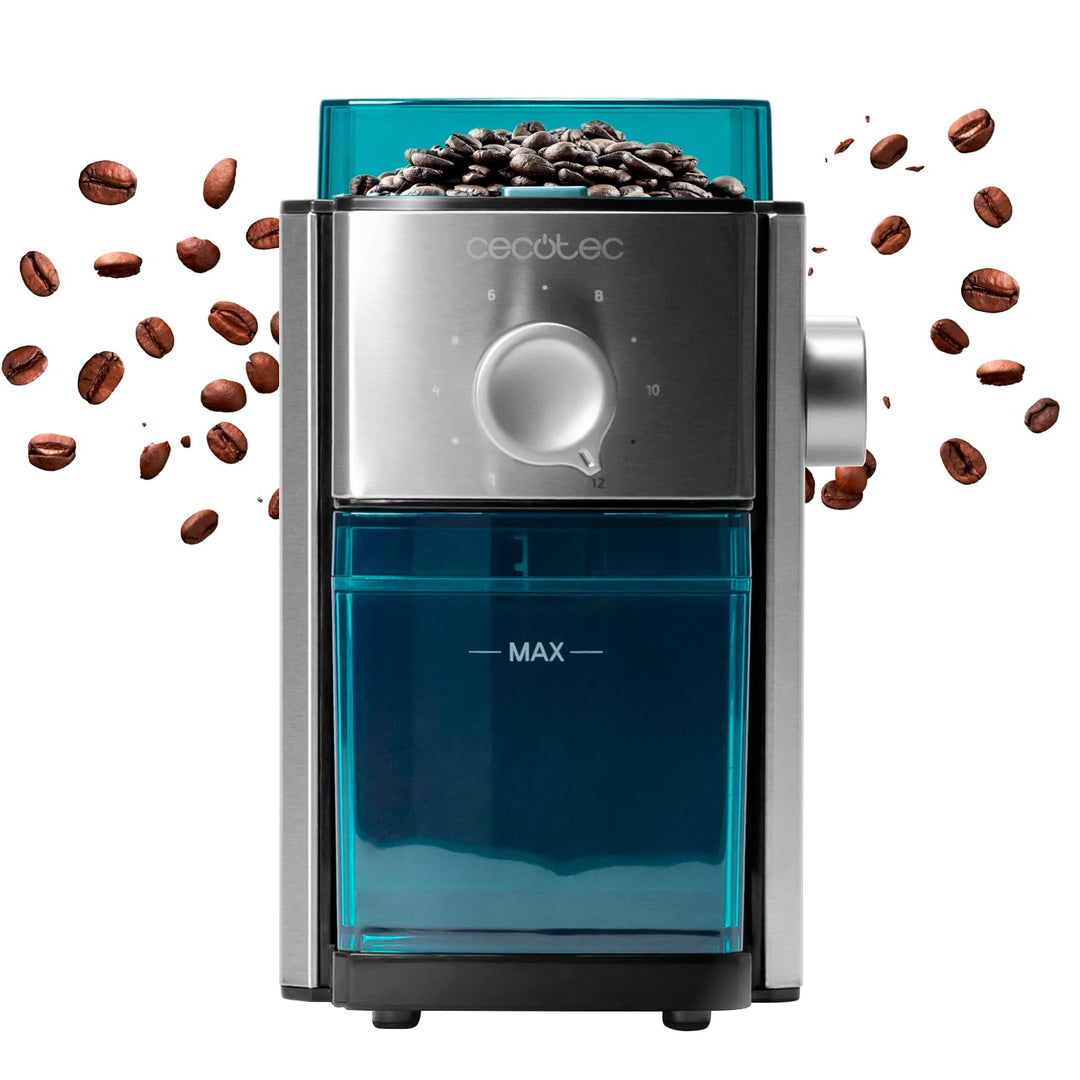 Cecotec Elektrische Kaffeemühle SteelMill 2000 Adjust Max. 150 W, Edelstahl, Flaches Scheibenmahlwer