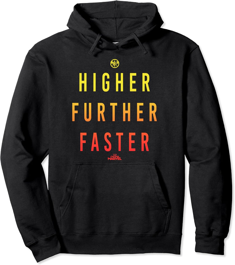 Captain Marvel Higher Further Faster Gradient Text Fill Pullover Hoodie