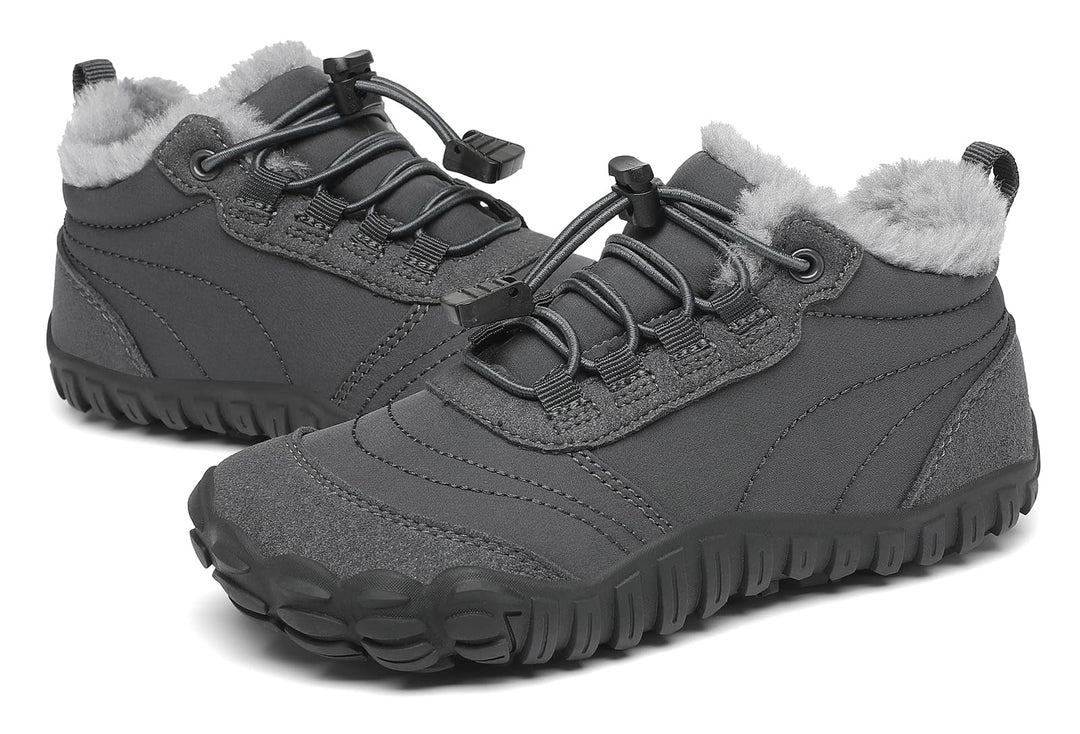 SAGUARO Kinder Winter Barfussschuhe Winterschuhe Warme Gefüttert Wanderschuhe Leicht rutschfest Wint
