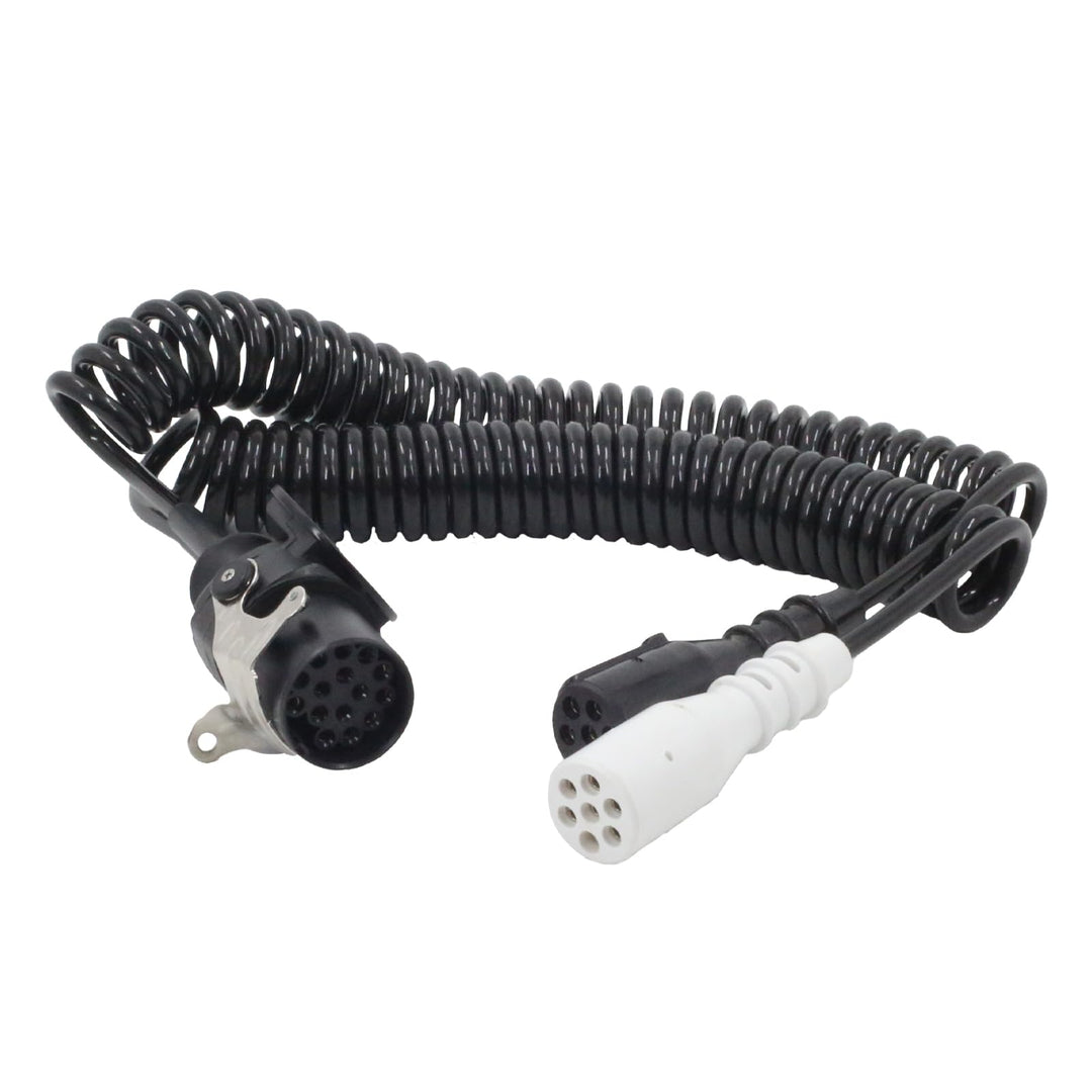 Elektrowendel Adapter 24V 15-polig auf 2X 7-polig Spiralkabel für LKW Anhänger Zugmaschine Trailer K
