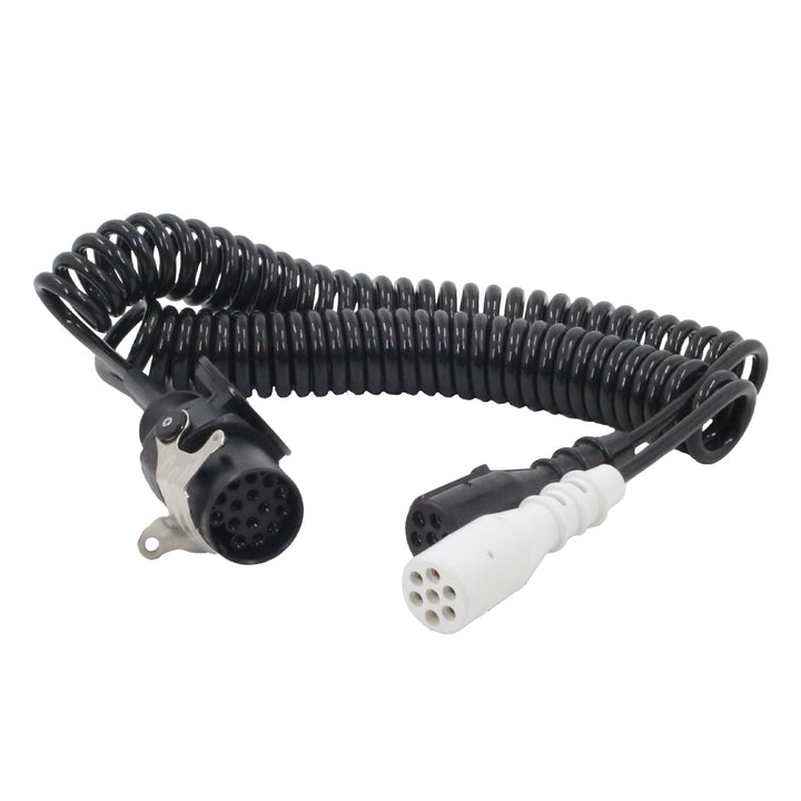 Elektrowendel Adapter 24V 15-polig auf 2X 7-polig Spiralkabel für LKW Anhänger Zugmaschine Trailer K