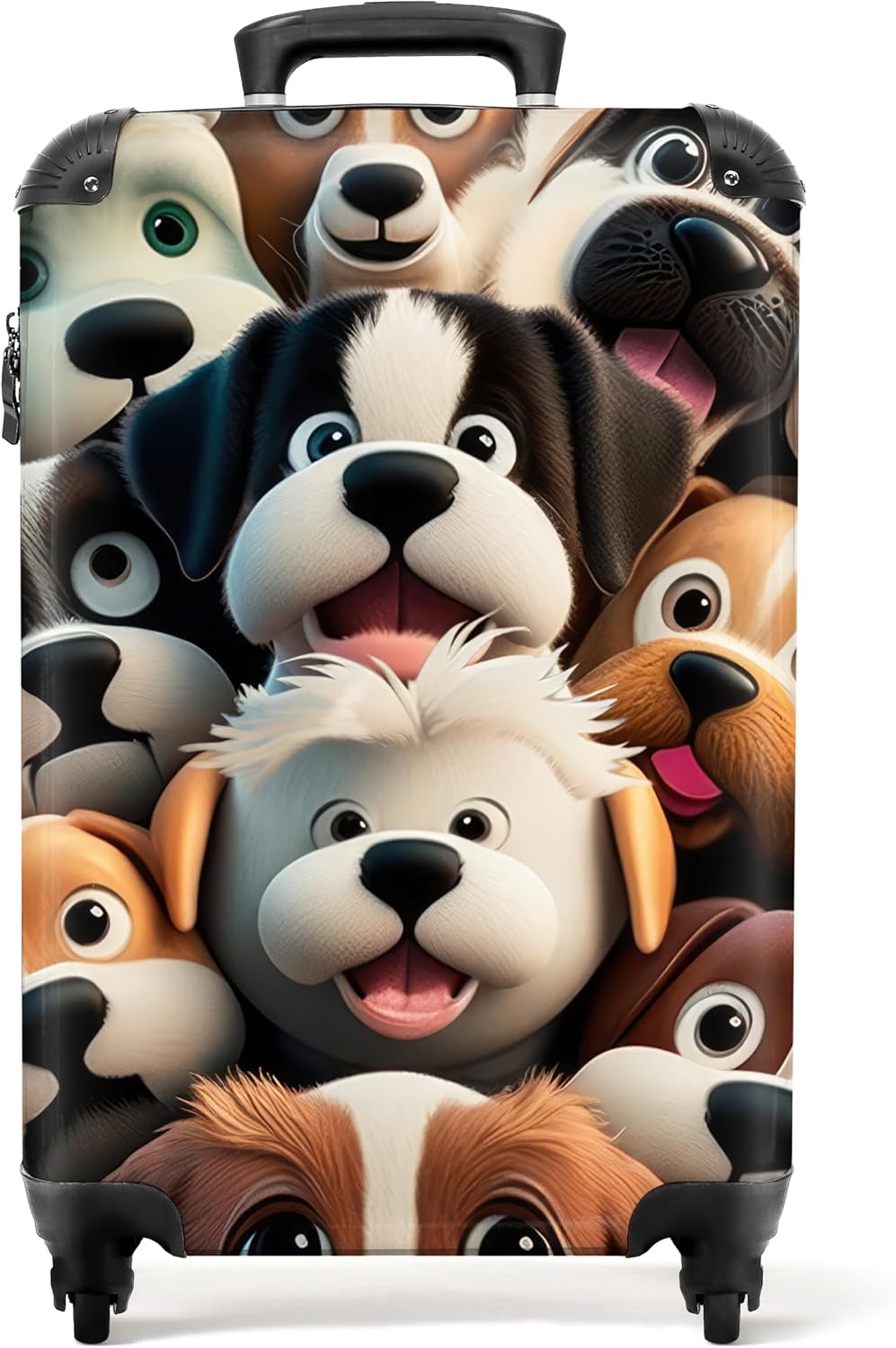 NoBoringSuitcases.com® Kinderkoffer Kindertrolley Koffer, Reisetrolley - Hund - Tiere - Muster - Bra