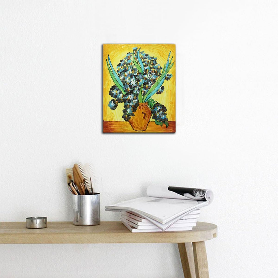 Fokenzary Hand Painted Oil Painting on Canvas Vincent Van Gogh Classical Irises Reproduction Wall De