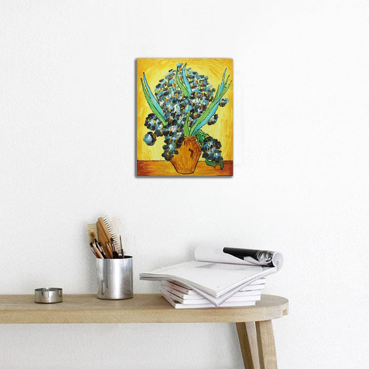 Fokenzary Hand Painted Oil Painting on Canvas Vincent Van Gogh Classical Irises Reproduction Wall De