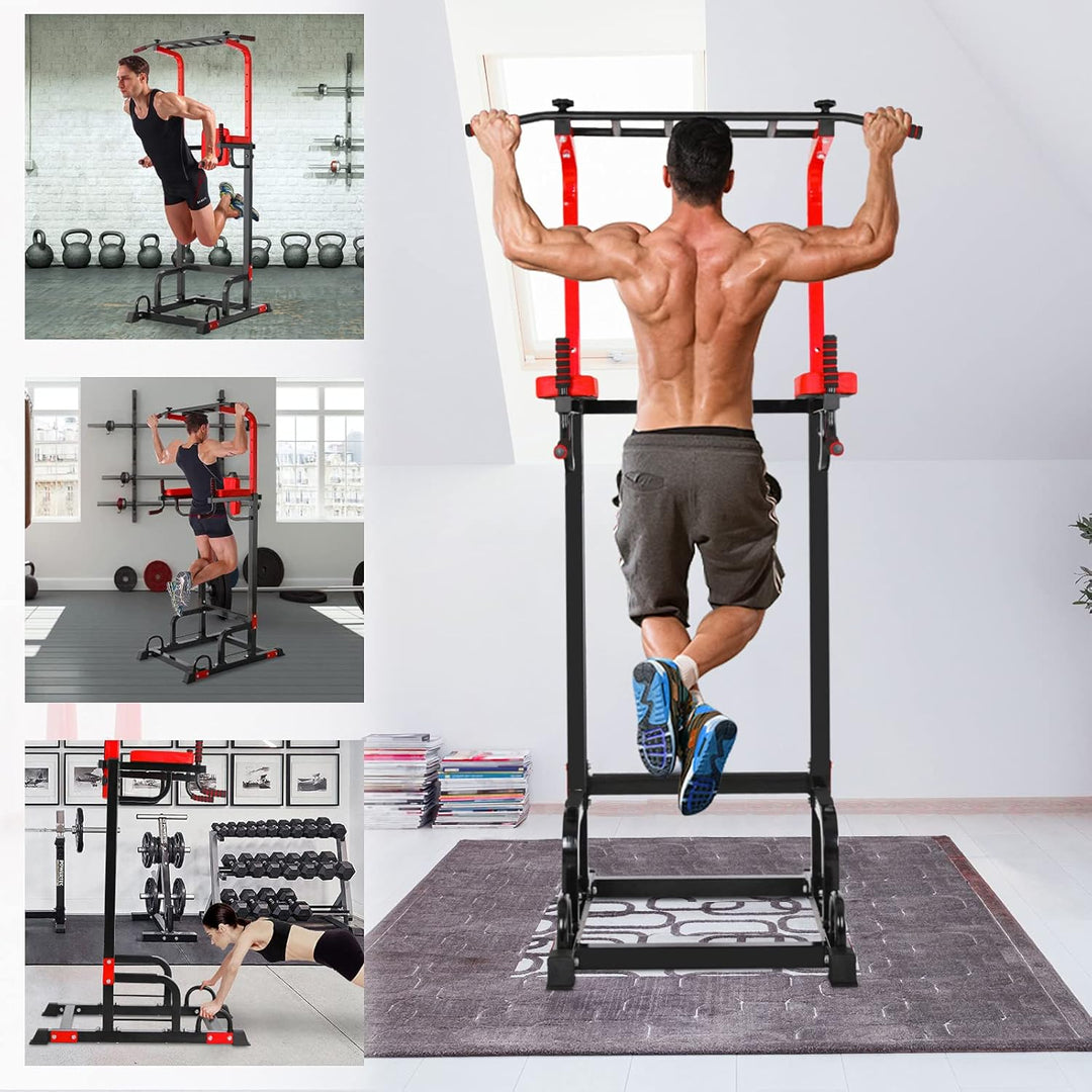 Power Tower Dip Station Klimmzugstange für Heim-Fitness-Studio Krafttraining Workout-Ausrüstung, höh