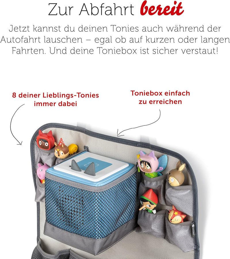 tonies® Auto-Organizer Fee, Zubehör zur Aufbewahrung von Toniebox, Hörfiguren und Kopfhörern im Auto