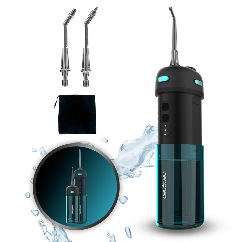 Cecotec Tragbarer Zahnreiniger Toothcare Jet Splash. Kompakter und leichter Reise-Irrigator mit 3 Mo