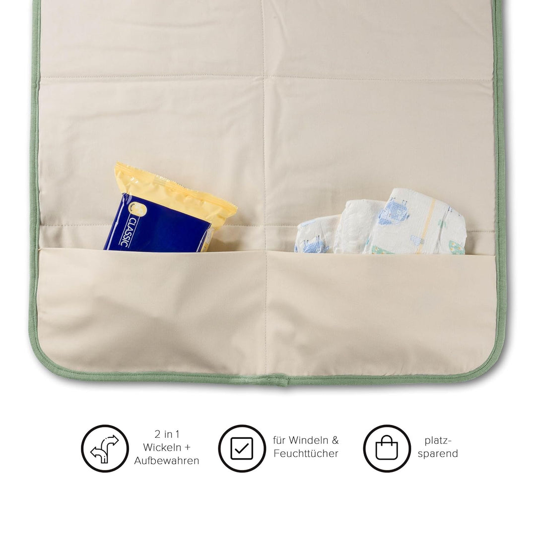 Hofbrucker® Windeltasche, Wickeltasche mit Wickelunterlage für unterwegs, faltbare Wickelclutch mit