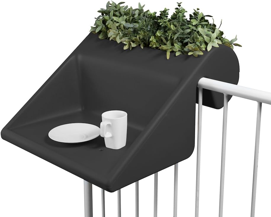 rephorm® balKonzept : Balkontisch mit integriertem Blumenkasten (Graphit), Kunststoff