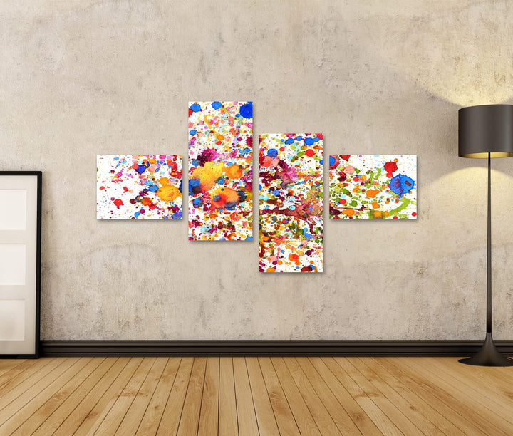 islandburner Bild auf Leinwand Bunte Lebendige Wasser Farbe Splash Kunst Abstrakt Bilder Wandbilder