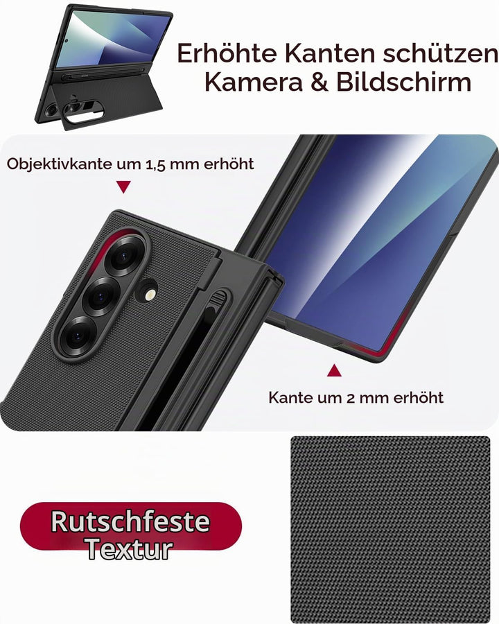 Miimall Kompatibel mit Samsung Galaxy Z Fold 7 Hülle mit S-Pen &amp; Stifthalter, [HD Displayschutz] Ult
