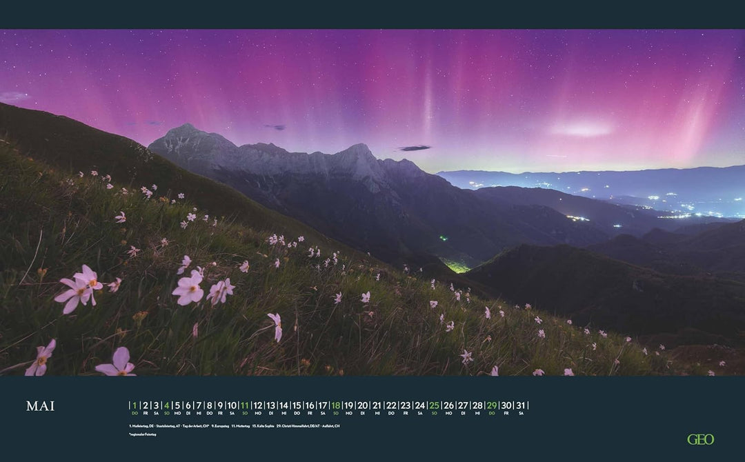 GEO - Sehnsuchtsorte 2026 – Wandkalender 58x36 cm, Poster-Kalender mit 12 Monatsblättern, deutschem