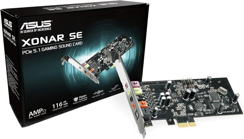 Asus Xonar SE interne Soundkarte (PCI-Express, Kopfhörerverstärker bis zu 300 ohm, 116 dB)