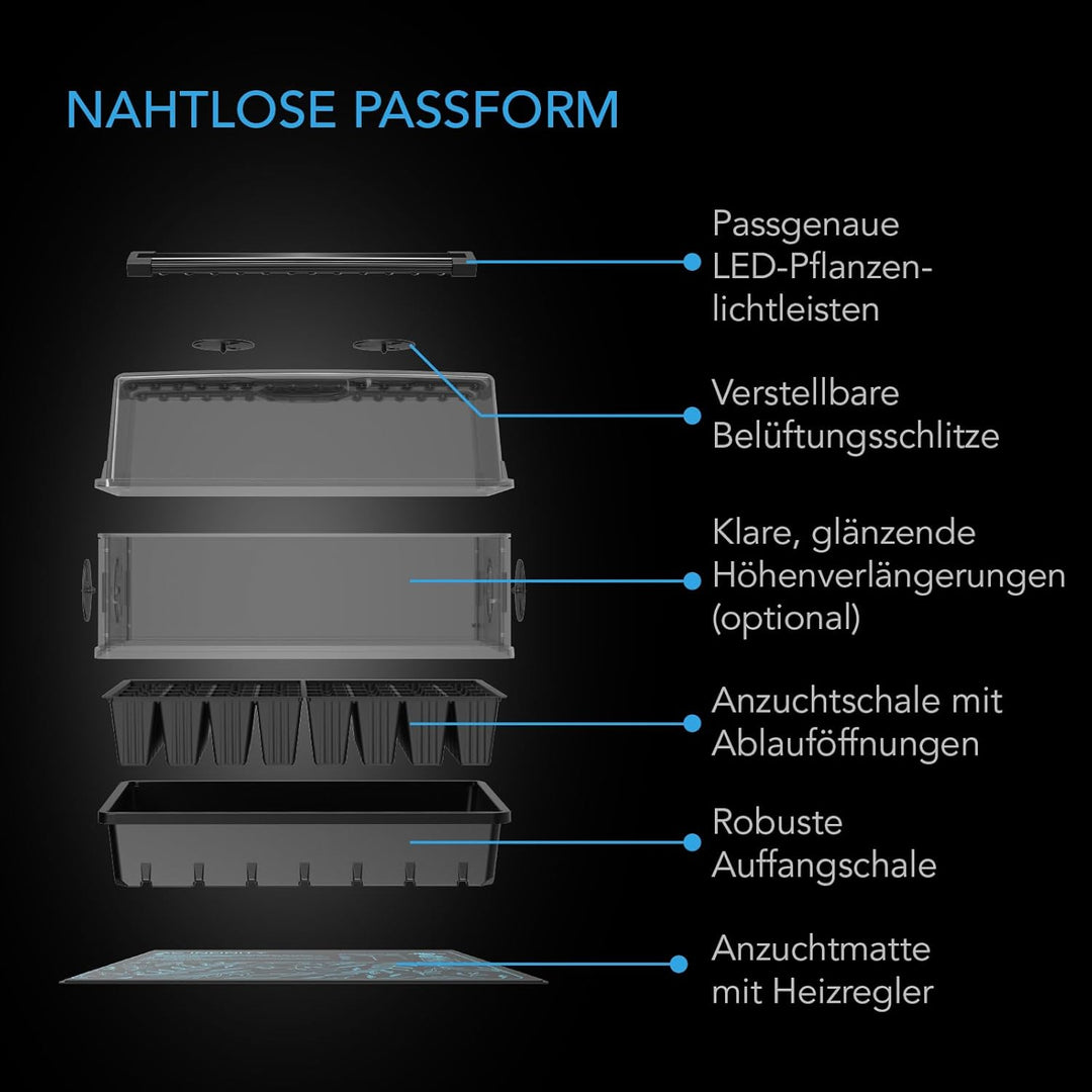 AC Infinity Feuchtigkeitskuppel, Keimset mit wasserdichter Sämlingmatte und dimmbaren LED-Wachstumsl