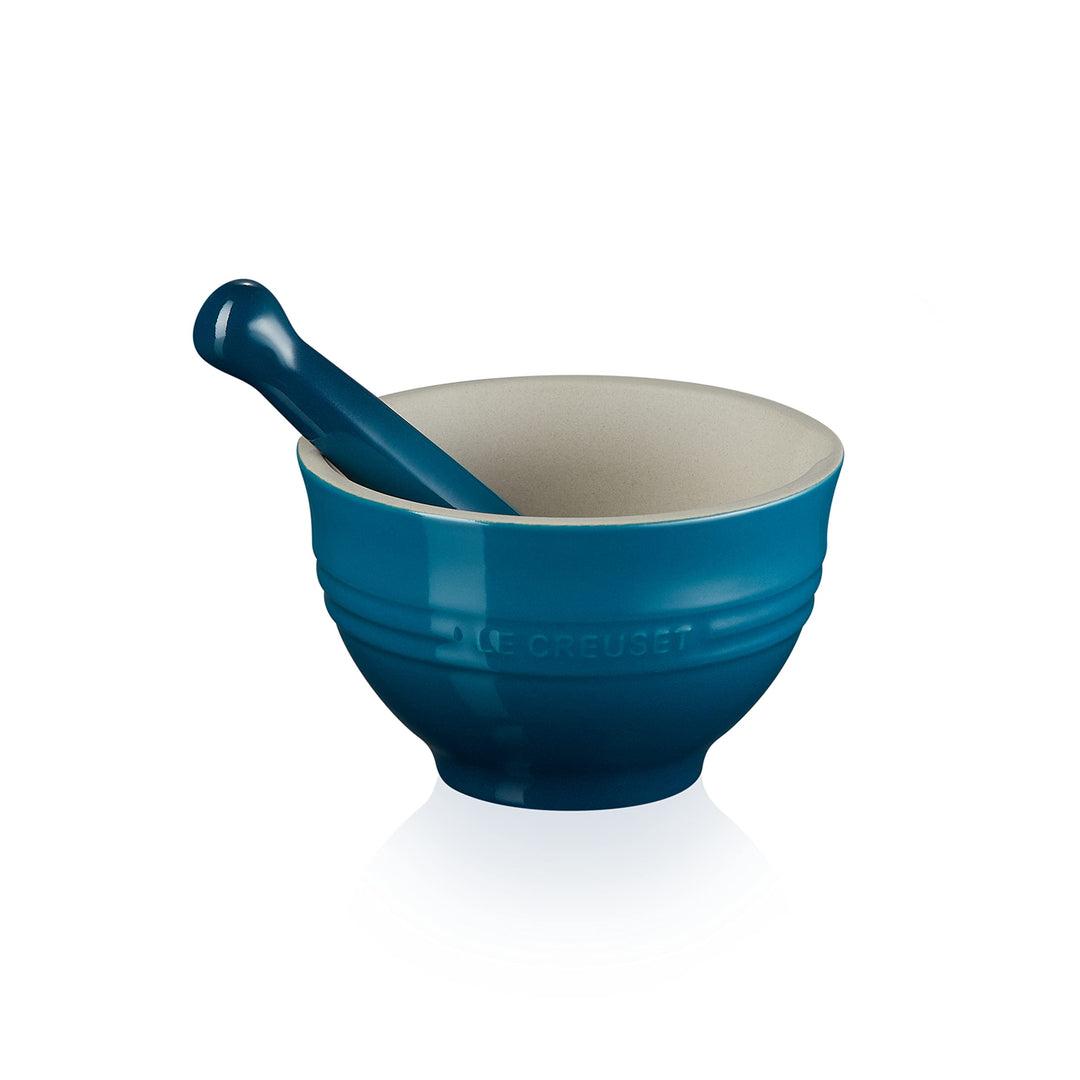 Le Creuset Mörser aus Steinzeug, 360 g, 300 ml, Deep Teal, 81209306420003, Deep Teal