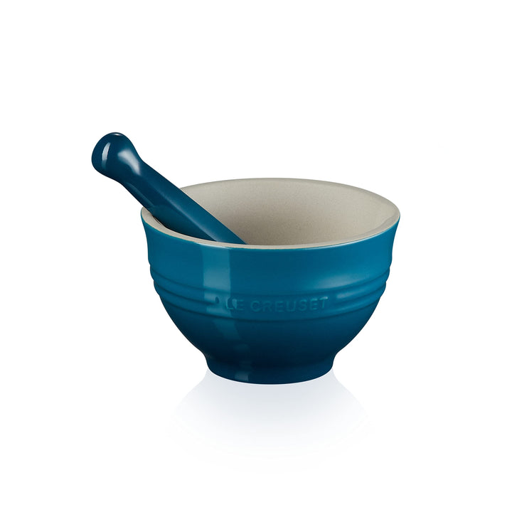 Le Creuset Mörser aus Steinzeug, 360 g, 300 ml, Deep Teal, 81209306420003, Deep Teal