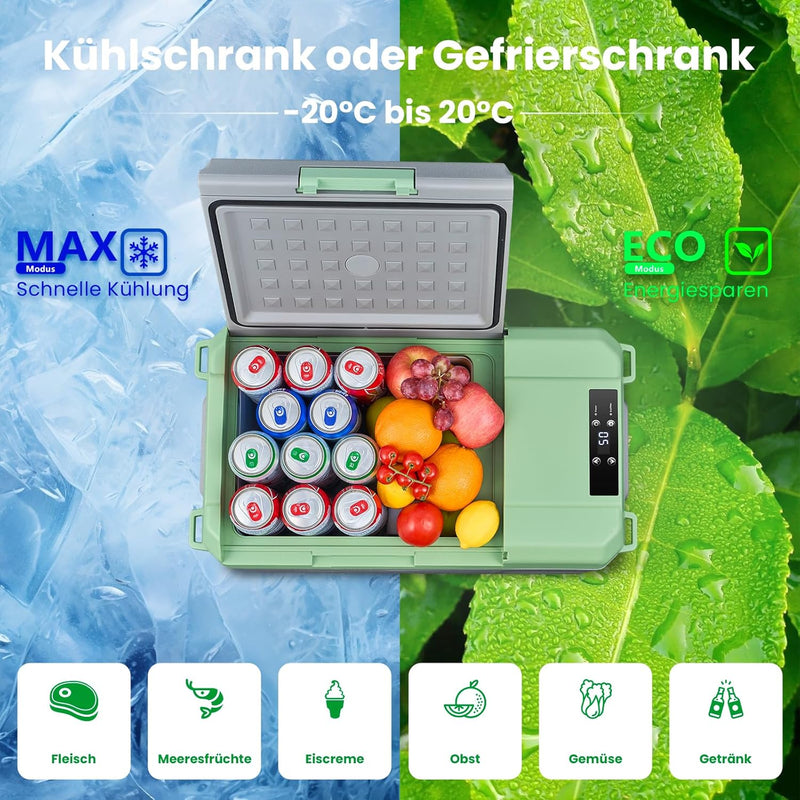 AAOBOSI Kompressor Kühlbox 17L, Kühlbox Auto,12/24V und 100-240V Kühlbox Elektrisch, bis -20 °C für